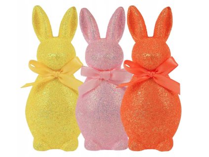 Dekorácia trblietavý zajac 14cm Arpex