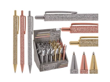 Guľôčkové pero kovové Glitter
