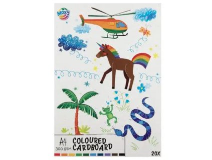 Farebný kartón A4/300g/20hárkov