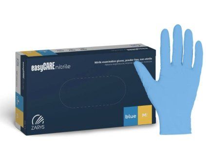 Rukavice nitrilové easyCARE M/100 ks modré