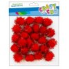 CF Pompon/24ks/2cm červené trblietavé