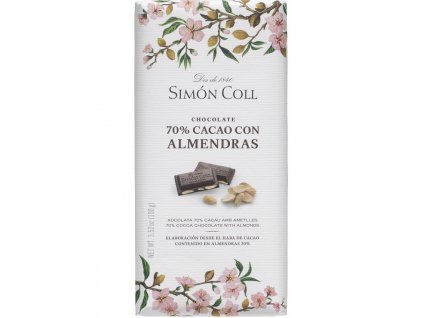 Simon Coll tmava cokolada s mandlemi 100g
