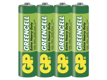 Zinková baterie GP Greencell AAA (R03), 4 ks