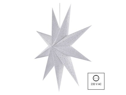 Vánoční hvězda papírová závěsná, 60 cm, vnitřní