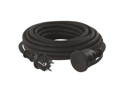 Venkovní prodlužovací kabel 10 m / 1 zásuvka / černý / guma-neopren / 230 V / 1,5 mm2