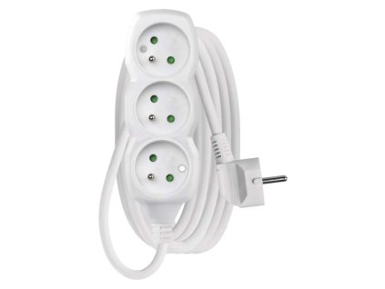 Prodlužovací kabel 3 m / 3 zásuvky / bílý / PVC / 1,5 mm2