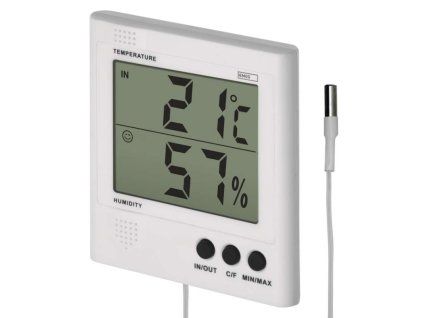 Digitální teploměr s vhlkoměrem, drátové čidlo E8471