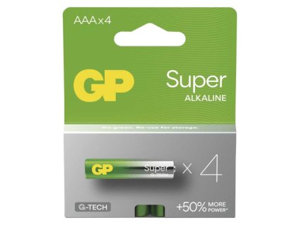 Alkalická baterie GP Super AAA (LR03), 4 ks