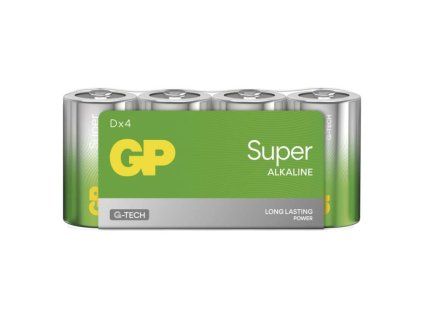 Alkalická baterie GP Super D (LR20), balení 4ks
