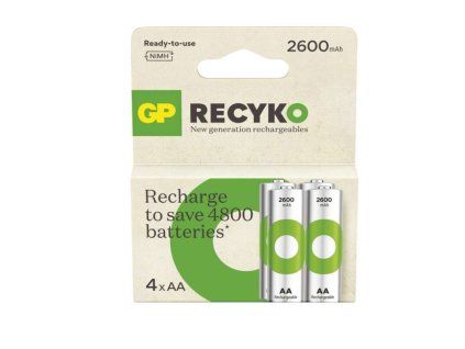Nabíjecí baterie GP ReCyko 2600 AA (HR6), 4 ks