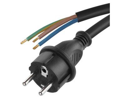 Flexo šňůra guma/neopren 3×1,5mm2, 3m, černá