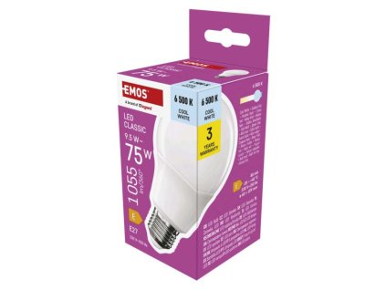 LED žárovka Classic A60 / E27 / 9,5 W (75 W) / 1055 lm / studená bílá