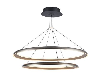 Šedé závěsné LED svítidlo kulaté designové 60cm 65W