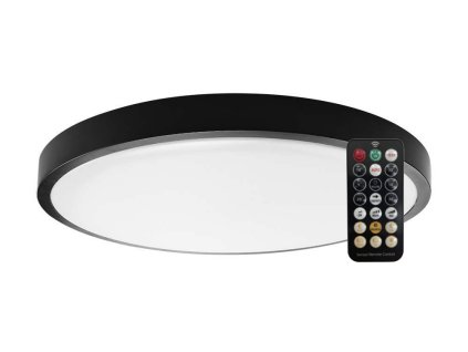 Černé přisazené LED svítidlo kulaté 295mm 18W IP44 Premium s pohybovým MW čidlem a DO
