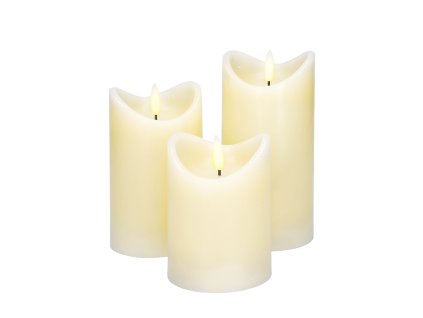 Solight sada LED svíček z přírodního vosku, 3ks, AAA