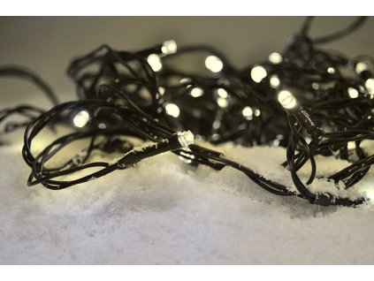 Solight LED vánoční řetěz, 3m, 20 LED, 3 x AA, teplé bílé světlo, zelený kabel