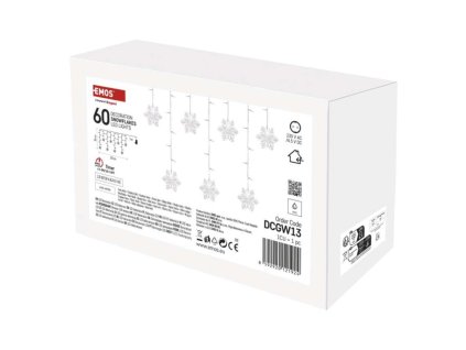 LED vánoční závěs – vločky, 135x50 cm, vnitřní, studená bílá