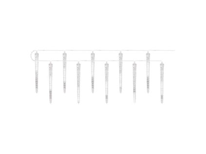 LED vánoční girlanda – 10x rampouch, 3,6 m, venkovní i vnitřní, studená bílá