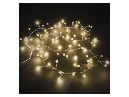 LED girlanda – perly, 1,2 m, 3x AA, vnitřní, teplá bílá, časovač