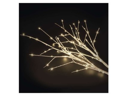 LED dekorace – 2x březová větvička, 60 cm, 3x AA, venkovní i vnitřní, teplá bílá, časovač