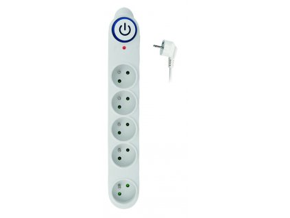 Solight přepěťová ochrana, 150J, 5 zásuvek, 3m, bílá