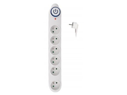 Solight přepěťová ochrana, 150J, 6 zásuvek, 1,5m, bílá