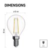 LED žárovka Filament Mini Globe / E14 / 1,8 W (25 W) / 250 lm / neutrální bílá