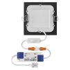 LED vestavné svítidlo NEXXO, čtvercové, černé, 7W, se změnou CCT