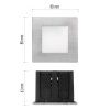 LED orientační vestavné svítidlo AMAL 80×80, 2W teplá bílá,IP65