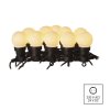 LED světelný řetěz – 10x párty žárovky mléčné, 5 m, venkovní i vnitřní, teplá bílá