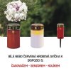 LED hřbitovní svíčka zapichovací, červená, 25 cm, 2x AA, venkovní i vnitřní, vintage