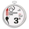 Prodlužovací kabel 3 m / 1 zásuvka / bílý / PVC / 1 mm2