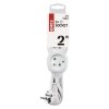 Prodlužovací kabel 2 m / 3 zásuvky / bílý / PVC / 1 mm2