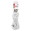 Prodlužovací kabel 10 m / 3 zásuvky / bílý / PVC / 1 mm2