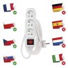 Prodlužovací kabel 3 m / 3 zásuvky / s vypínačem / bílý / PVC / 1 mm2