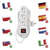 Prodlužovací kabel 5 m / 3 zásuvky / s vypínačem / bílý / PVC / 1 mm2