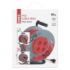 Prodlužovací kabel na bubnu, pevný střed / 50m / 4 zásuvky / červený / PVC / 230V / 1,5mm2