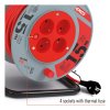 Prodlužovací kabel na bubnu 15 m / 4 zásuvky / červený / PVC / 230 V / 1 mm2