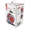 Prodlužovací kabel na bubnu 15 m / 4 zásuvky / červený / PVC / 230 V / 1 mm2