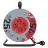Prodlužovací kabel na bubnu 25 m / 4 zásuvky / červený / PVC / 230 V / 1 mm2