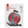 Prodlužovací kabel na bubnu 30 m / 4 zásuvky / červený / PVC / 230 V / 1 mm2