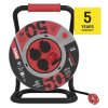 Venkovní prodlužovací kabel na bubnu 50 m / 4 zás. / černý / guma-neopren / 230V / 1,5 mm2