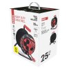 Venkovní prodlužovací kabel na bubnu 25 m / 4 zás. / černý / guma-neopren / 230V / 2,5 mm2