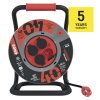 Venkovní prodlužovací kabel na bubnu 40 m / 4 zás. / černý / guma-neopren / 230V / 2,5 mm2