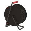 Venkovní prodlužovací kabel na bubnu 50 m / 4 zás. / černý / guma-neopren / 230V / 2,5 mm2