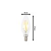 LED žárovka E14 DIMF4W FILAMENT C35