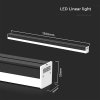 Černé LED lineární svítidlo 40W