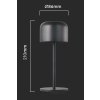 Černá LED stolní nabíjecí lampa 210mm 1,5W IP54
