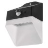 Černo-bílé LED nástěnné solární svítidlo s pohybovým čidlem 2W IP65
