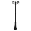 Černá zahradní lampa pro LED žárovku 2x E27 199cm